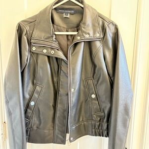 French Connection Charcoal Faux Leather Jacket
